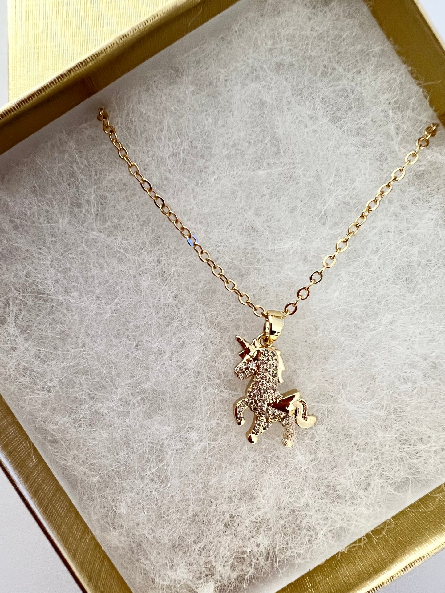 Kids Gold Unicorn Pendant Necklace