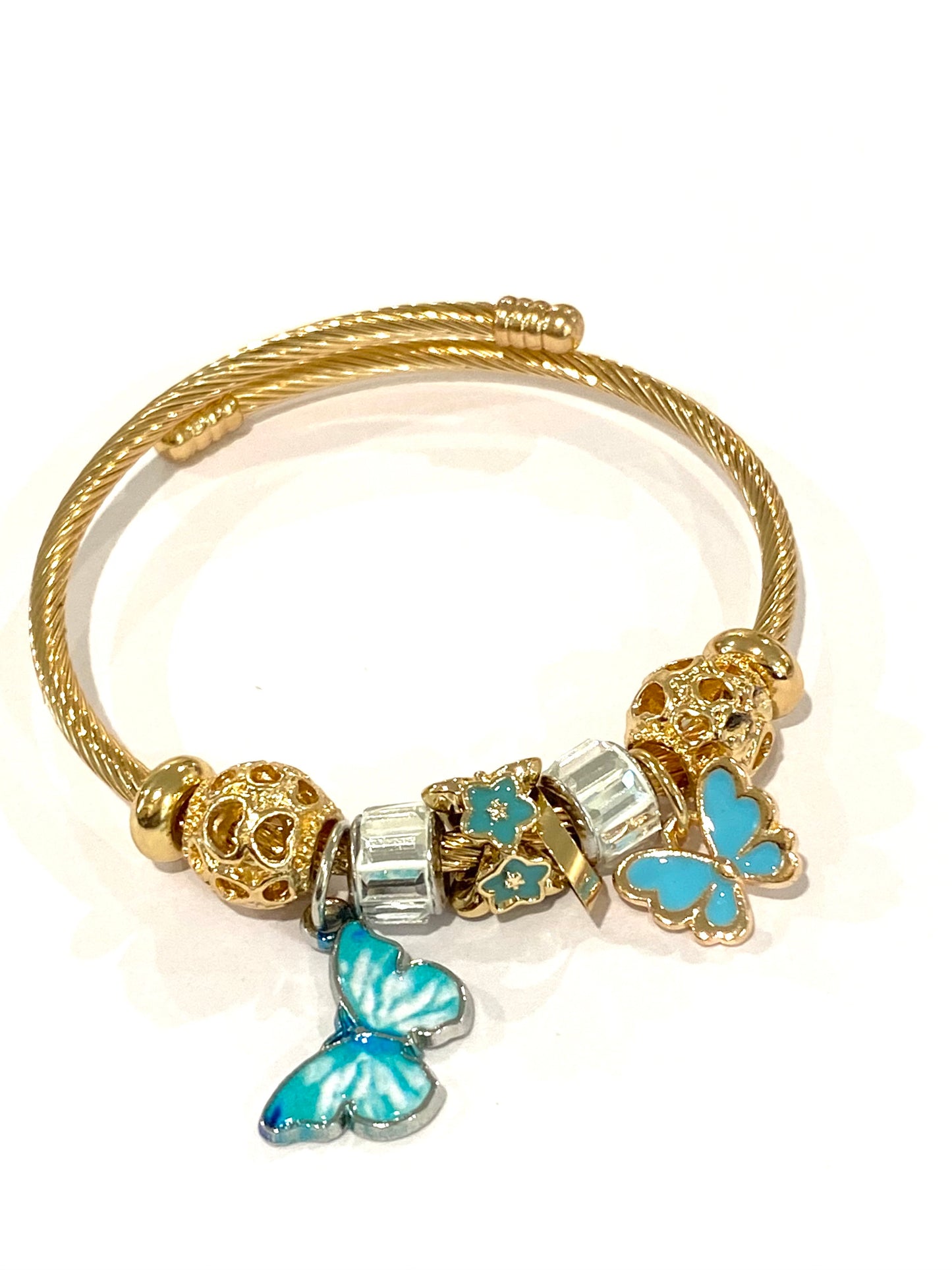 Kids Gold Butterfly Charm Bracelet