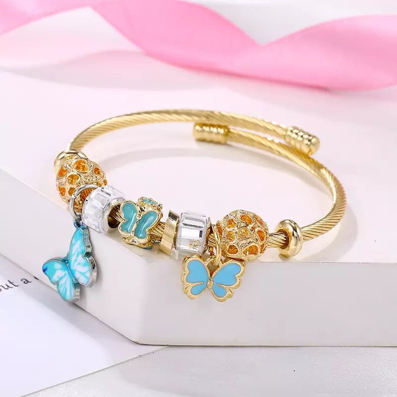 Kids Gold Butterfly Charm Bracelet