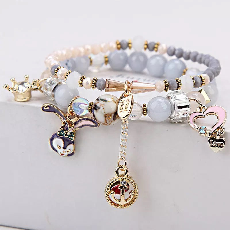 Kids Blue Beads Charm Bracelet